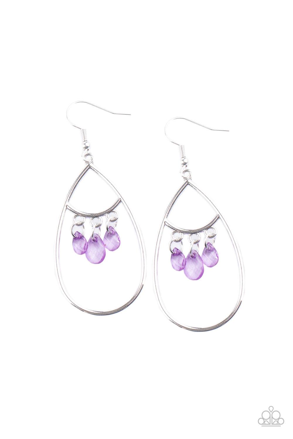 Paparazzi Accessories-Shimmer Advisory - Purple Earrings
