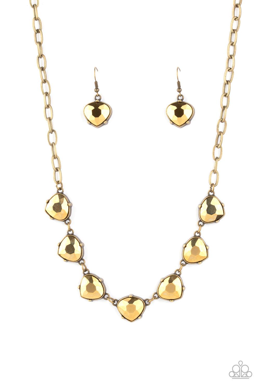 Paparazzi Accessories-Star Quality Sparkle - Brass Necklace
