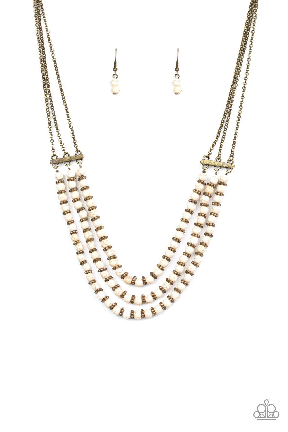 Paparazzi Accessories-Terra Trails - White Necklace