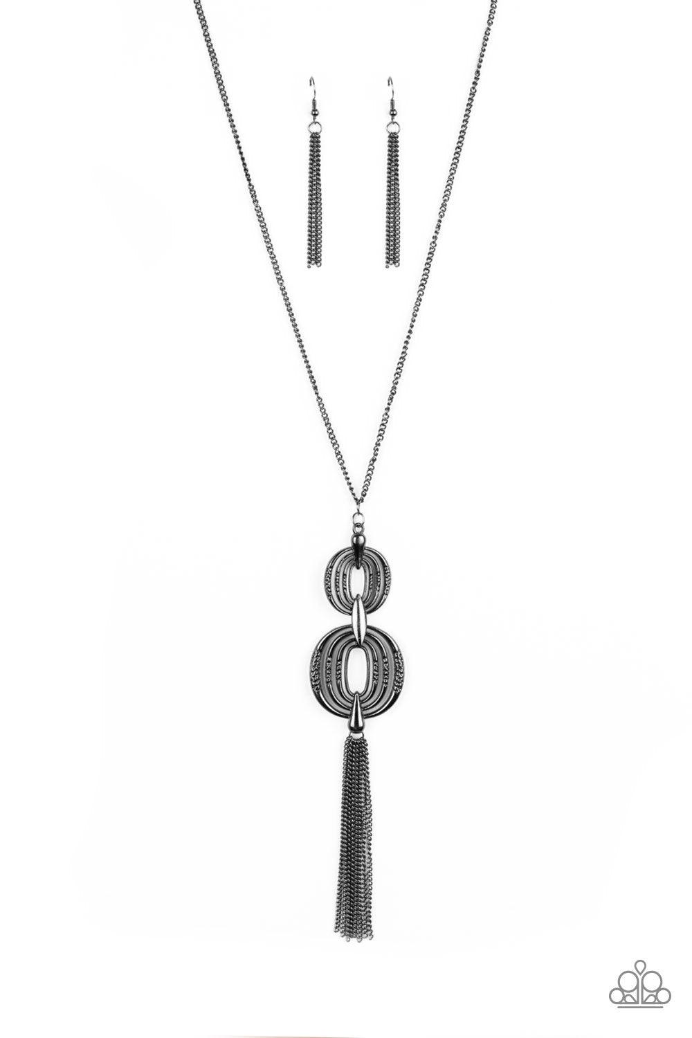 Paparazzi Accessories-Timelessly Tasseled - Black Necklace