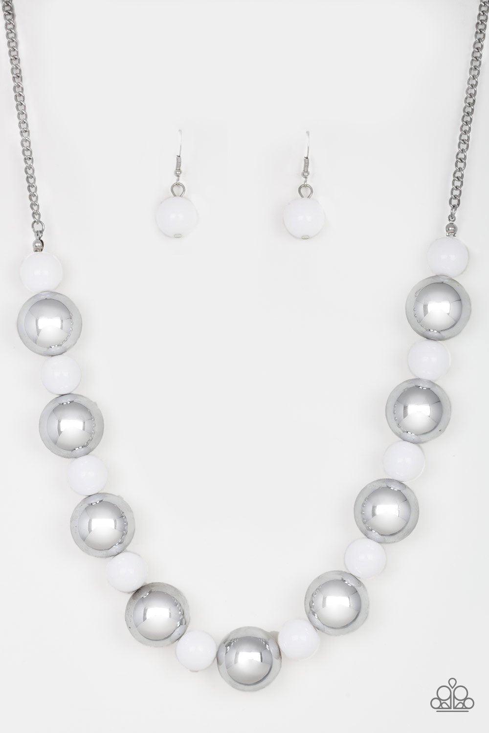 Paparazzi Accessories-Top Pop - White Necklace