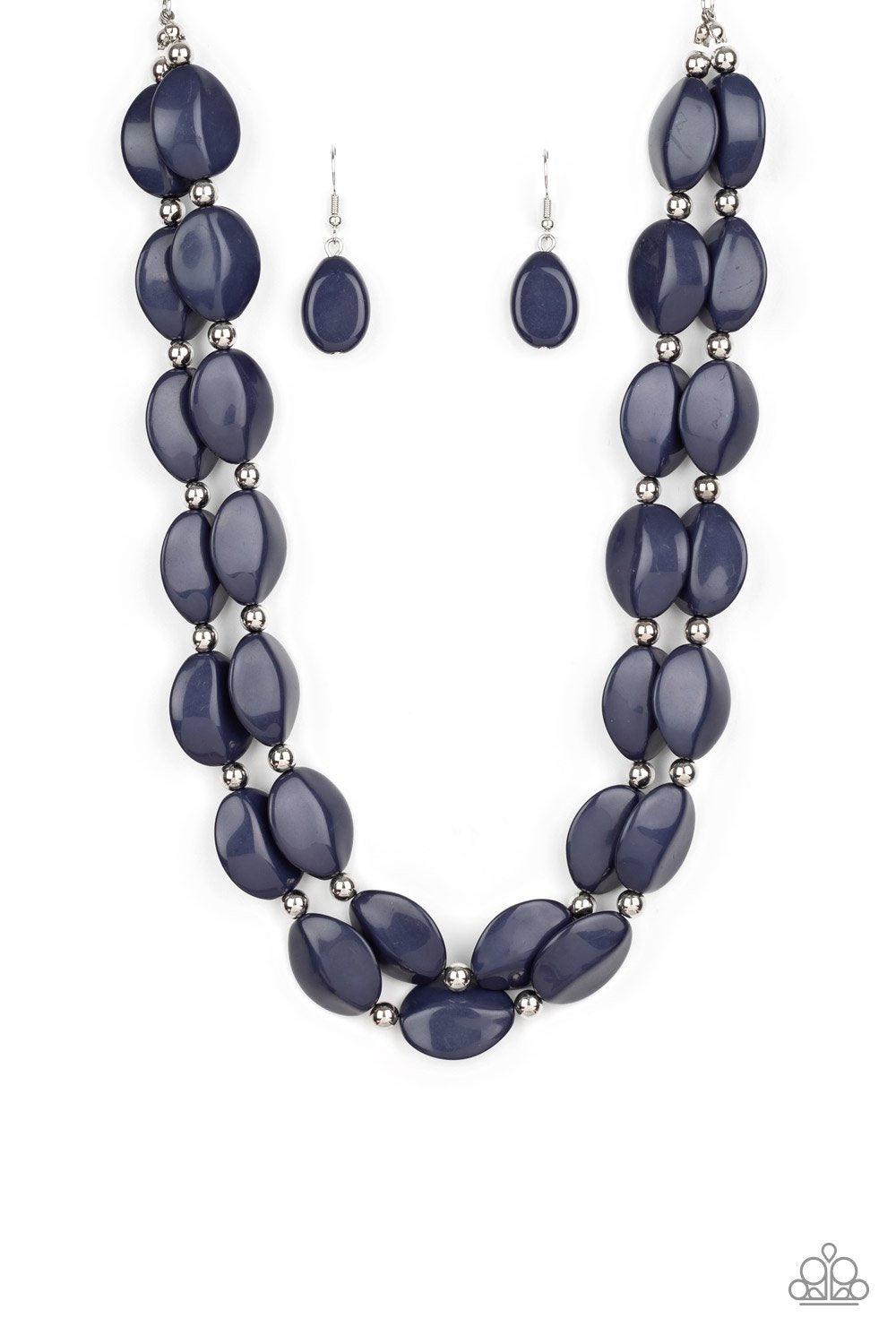 Paparazzi Accessories-Two-Story Stunner - Blue Necklace
