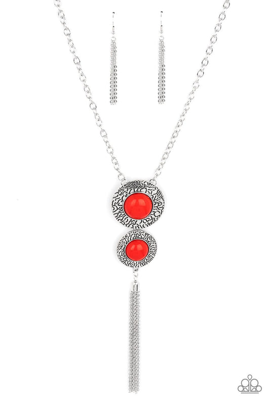 Abstract Artistry Red Statement Necklace - Necklace from Jewelry by Bretta