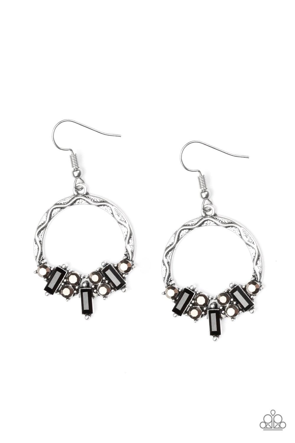Paparazzi Accessories-On The Uptrend - Black Earrings