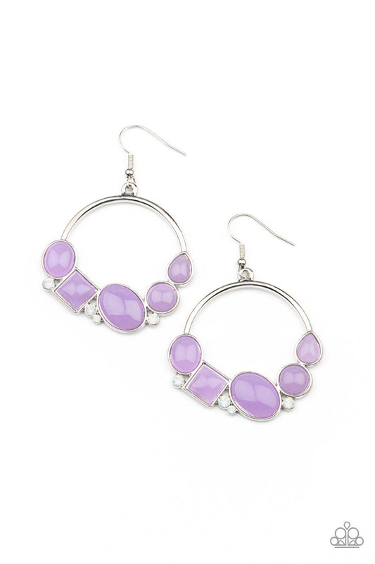 Beautifully Bubblicious Purple Bead Rhinestone Hoop Earrings - Earrings from Jewelry by Bretta