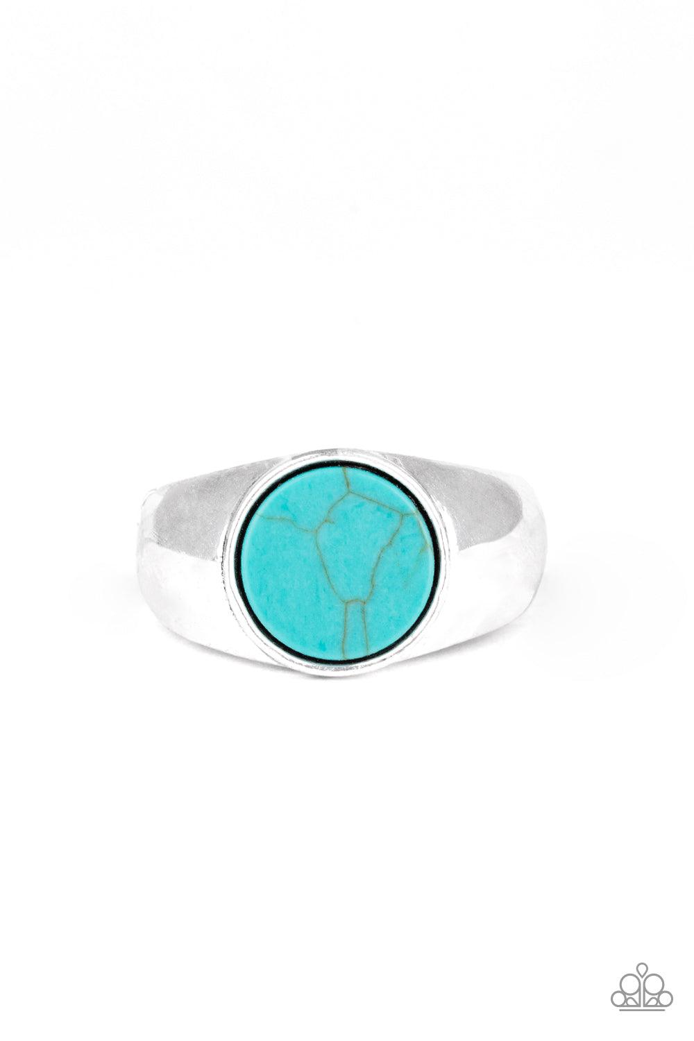 Carbon Print Blue Men's Ring - Jewelry by Bretta - Jewelry by Bretta