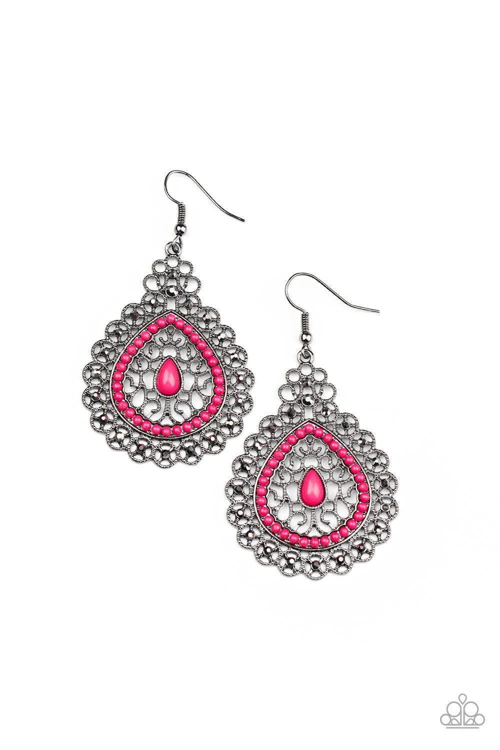 Carnival Courtesan Pink Earrings - Jewelry by Bretta - Jewelry by Bretta