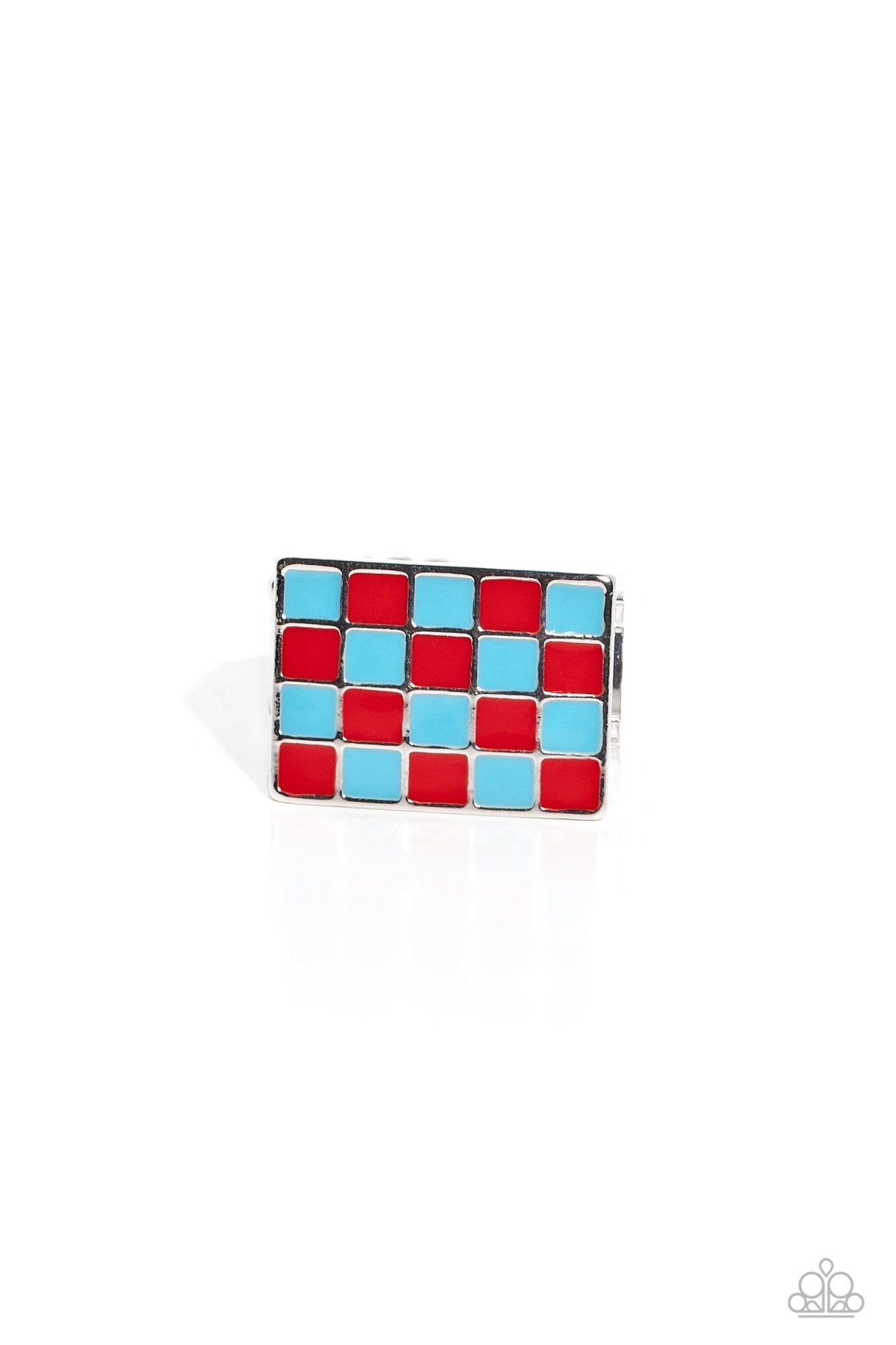 Checkerboard Craze Red Ring - Jewelry by Bretta - Jewelry by Bretta