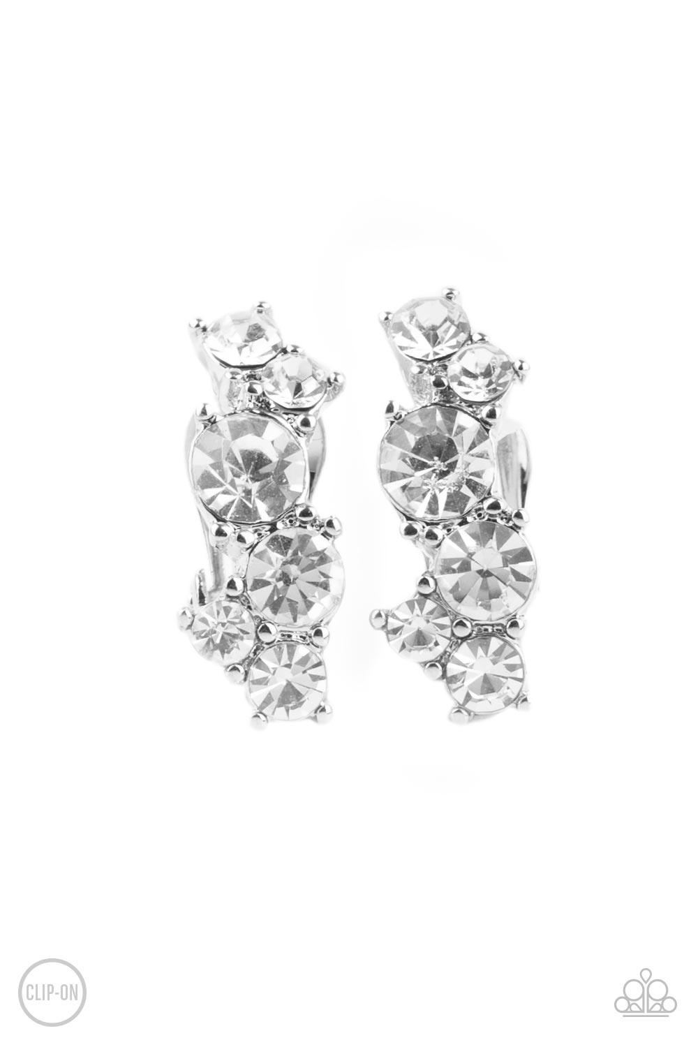 Cosmic Celebration White Clip On Earrings - Jewelry by Bretta - Jewelry by Bretta