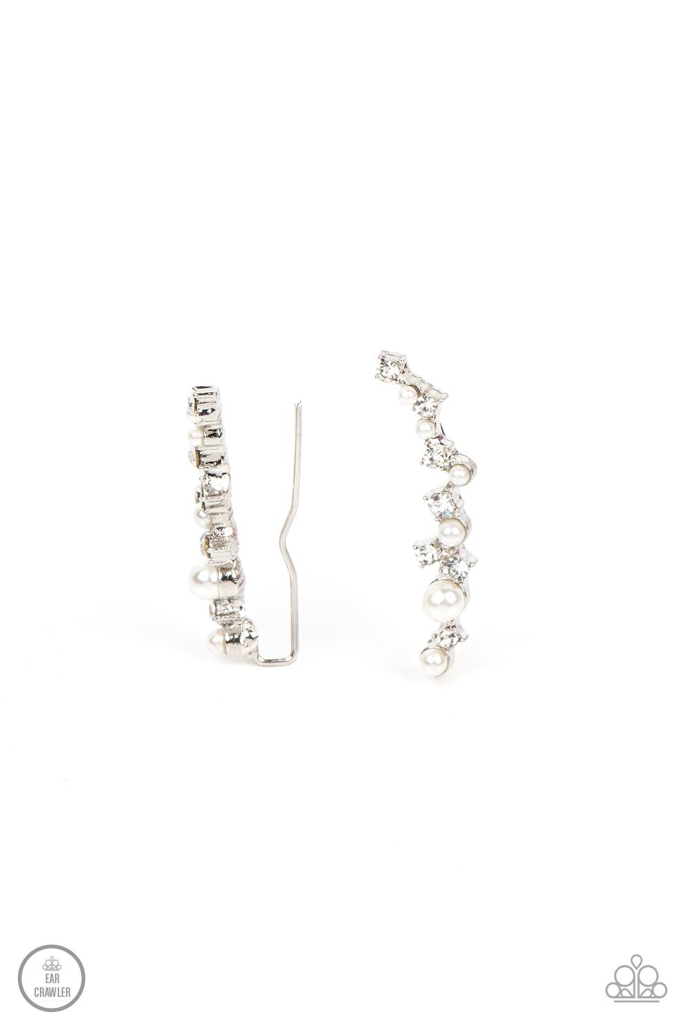 Couture Crawl White Earrings - Jewelry by Bretta - Jewelry by Bretta