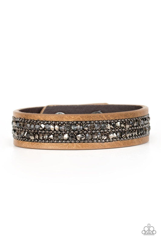 Crunch Time Brown Urban Bracelet - Jewelry by Bretta - Jewelry by Bretta