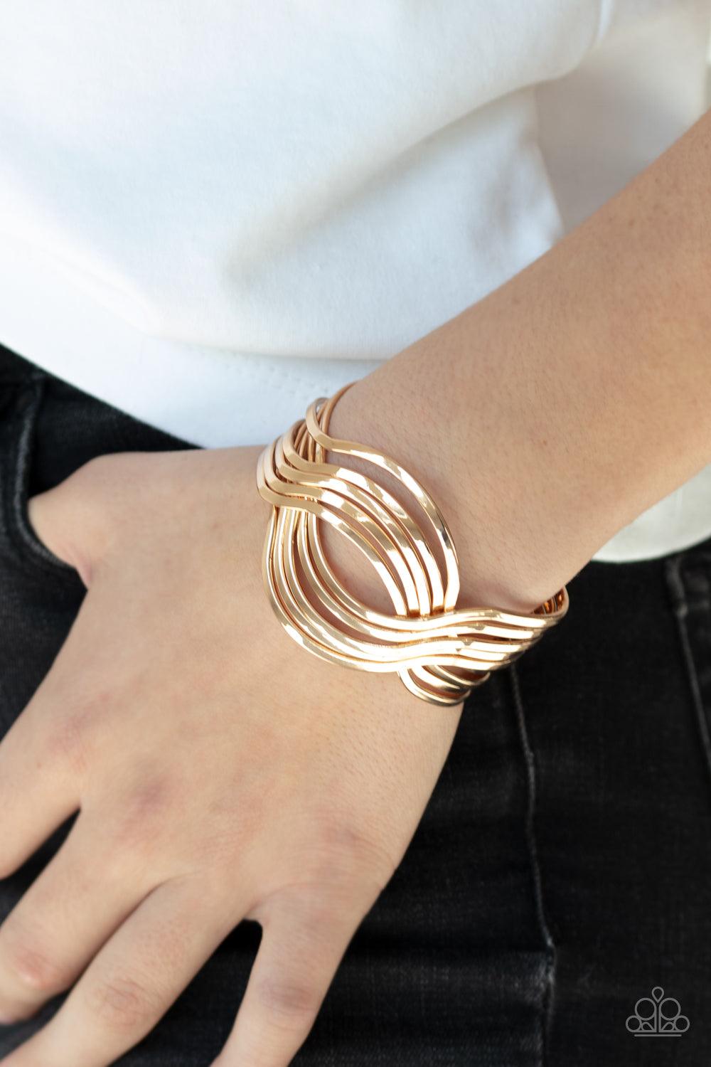 Curvaceous Curves Gold Cuff Bracelet - Jewelry by Bretta