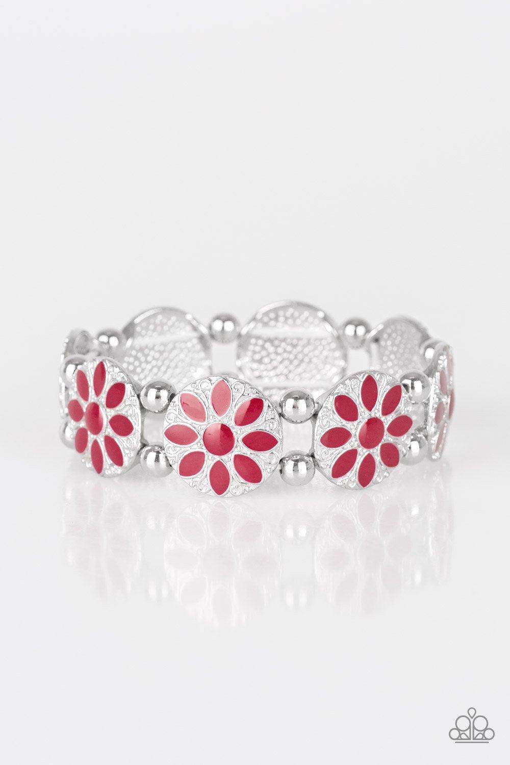 Dancing Dahlias Red Bracelet - Jewelry by Bretta - Jewelry by Bretta