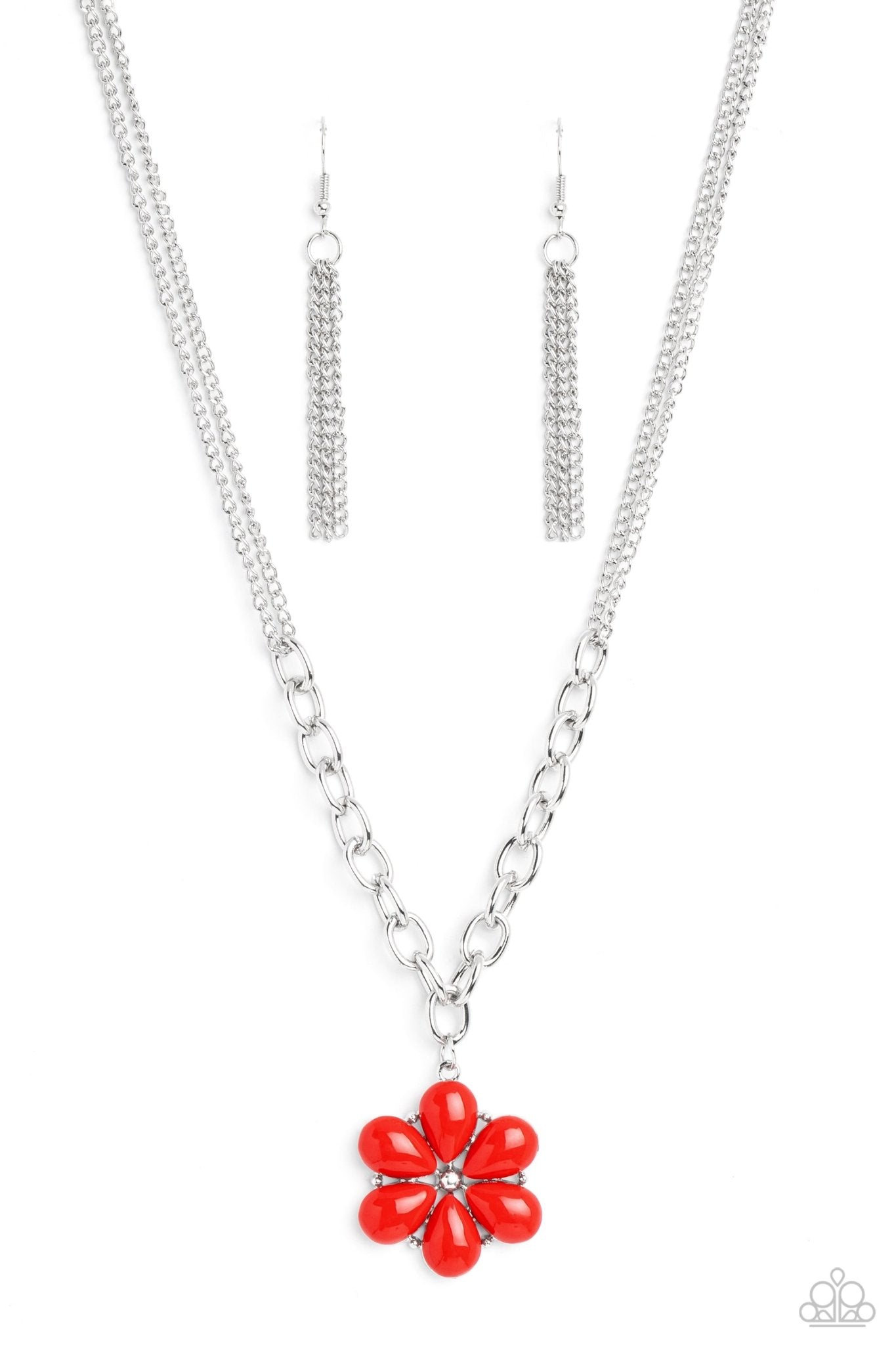 Dazzling Dahlia Red Flower Necklace - Jewelry by Bretta - Jewelry by Bretta