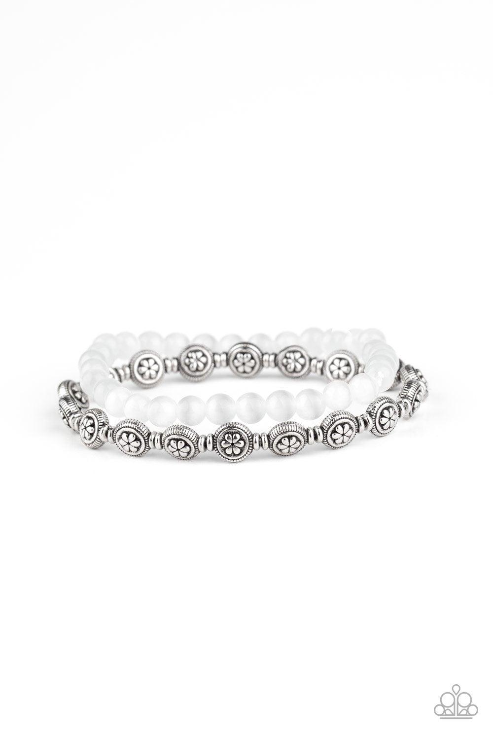 Dewy Dandelions White Bracelets - Jewelry by Bretta - Jewelry by Bretta