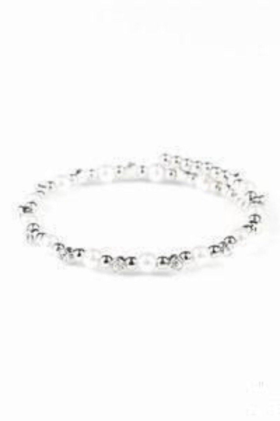 Paparazzi Accessories-Decadently Dainty White Bracelet
