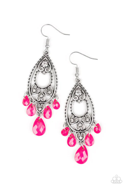 Pink Round Shape Earring | Handong - Dreamcatcher - Fashion Chingu