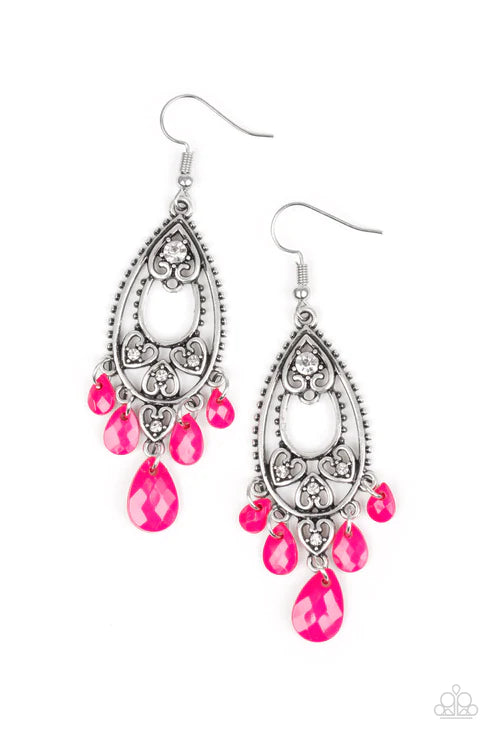 Paparazzi fashion flirt pink earring discount