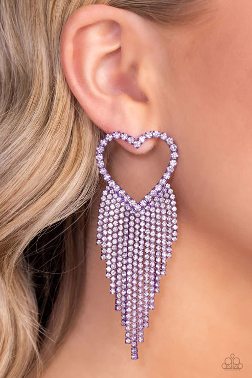 Sumptuous Sweethearts Purple Earrings - Jewelry by Bretta