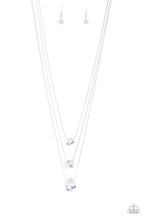 Lustrous Layers White Necklace - Jewelry by Bretta