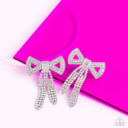 Just BOW With It White Post Earrings - Jewelry by Bretta