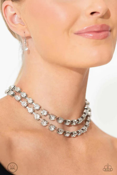 Glistening Gallery White Necklace - Jewelry by Bretta