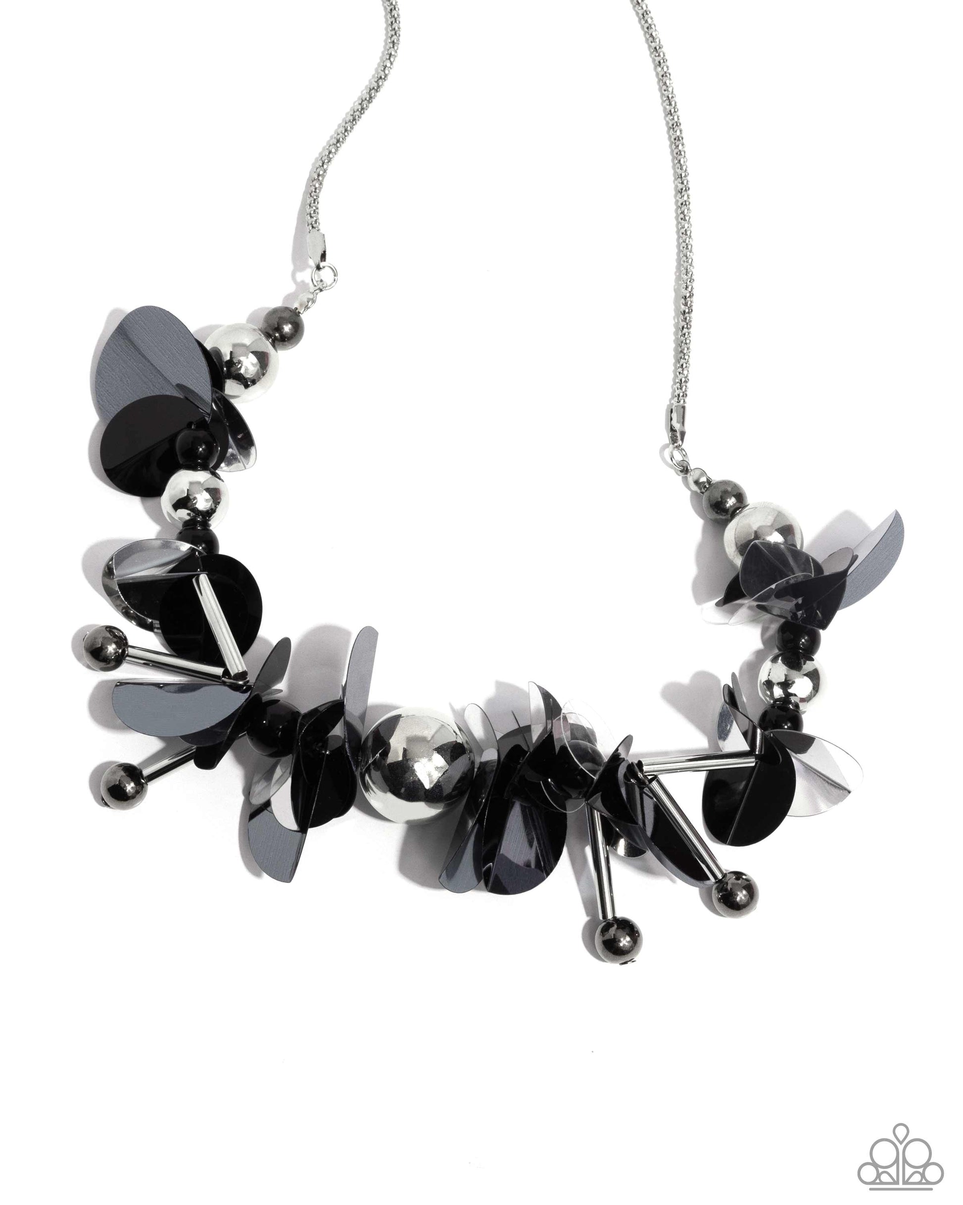 Streamlined Shimmer Black Necklace - Jewelry by Bretta