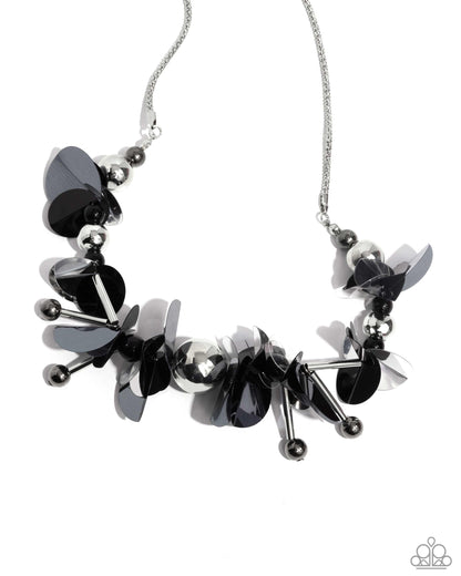 Streamlined Shimmer Black Necklace - Jewelry by Bretta