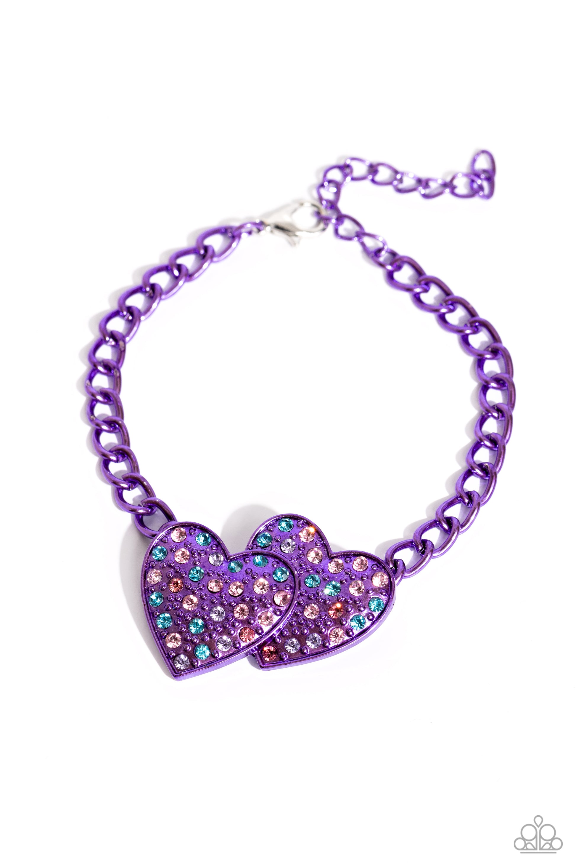 Low-Key Lovestruck Purple Necklace and Bracelet Set