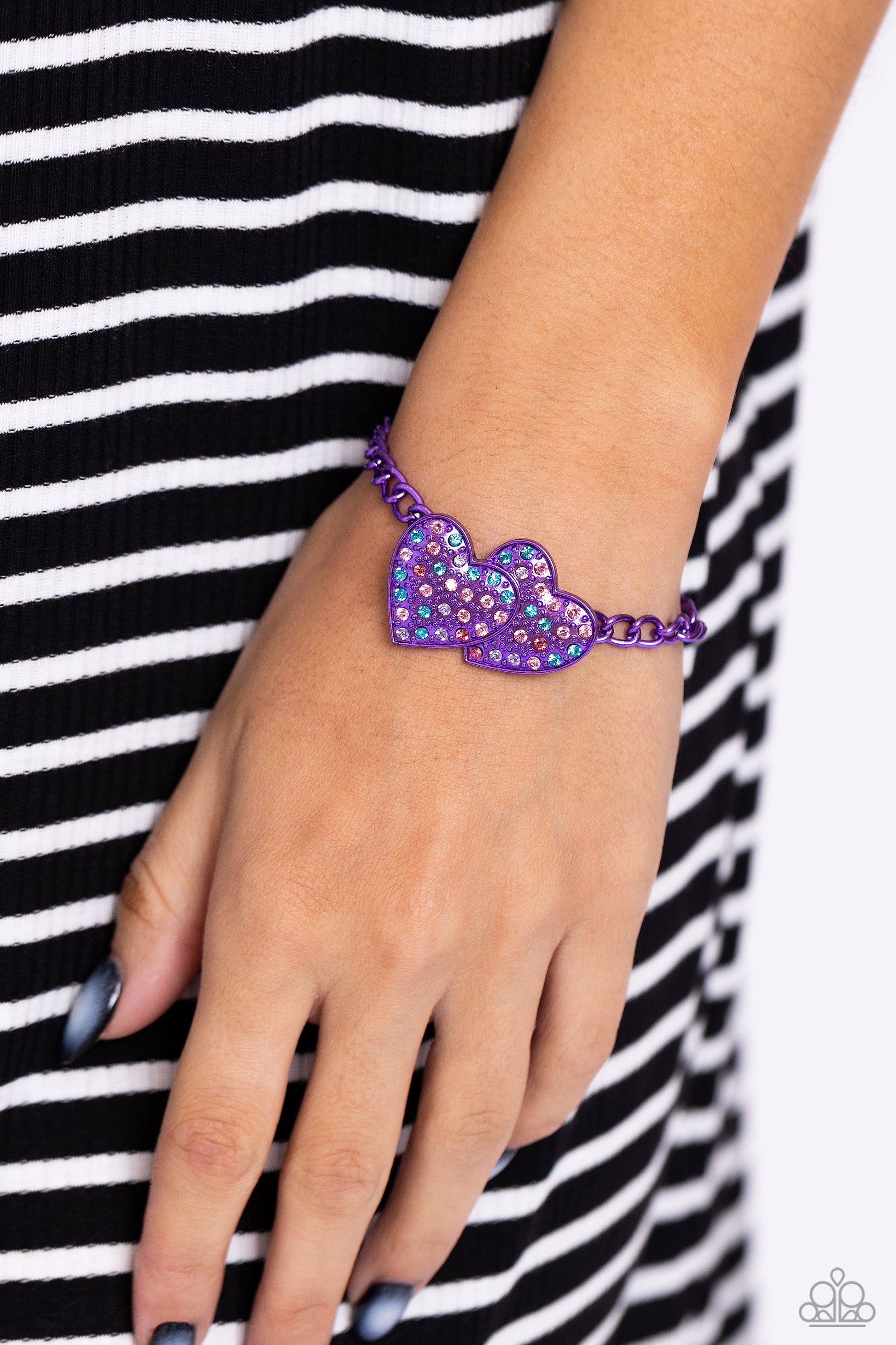Low-Key Lovestruck Purple Necklace and Bracelet Set