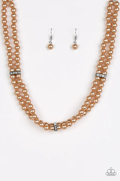 Put On Your Party Dress Brown Necklace - Jewelry by Bretta