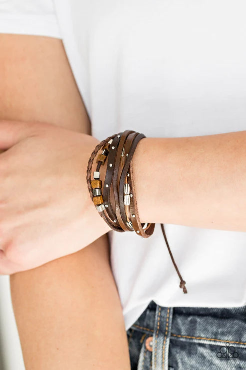 Carefree Camper Brown Bracelet - Jewelry by Bretta