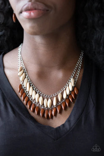 Beaded Boardwalk Brown Necklace - Jewelry by Bretta
