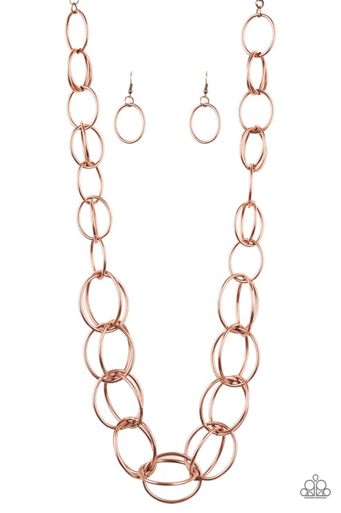 Elegantly Ensnared Copper Necklace - Jewelry by Bretta