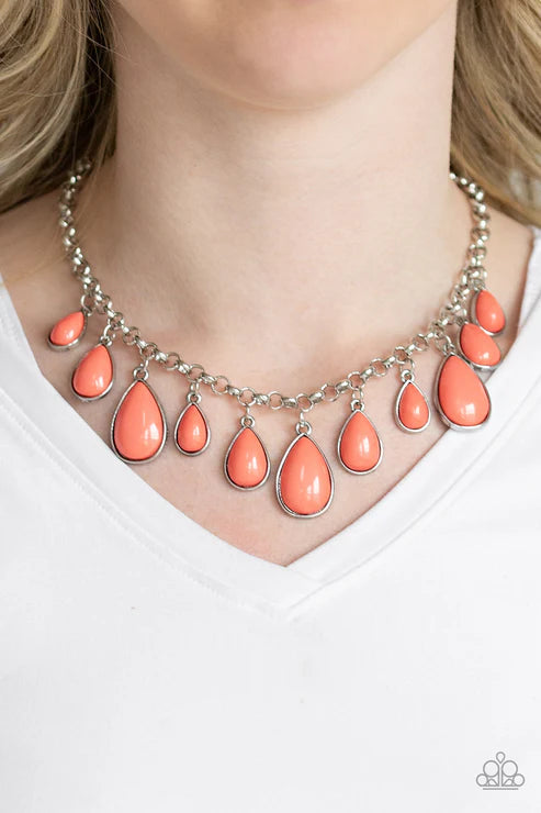 Jaw-Dropping Diva Orange Necklace - Jewelry by Bretta