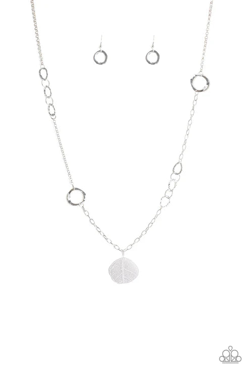 Autumn Collage Silver Necklace