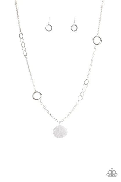 Autumn Collage Silver Necklace