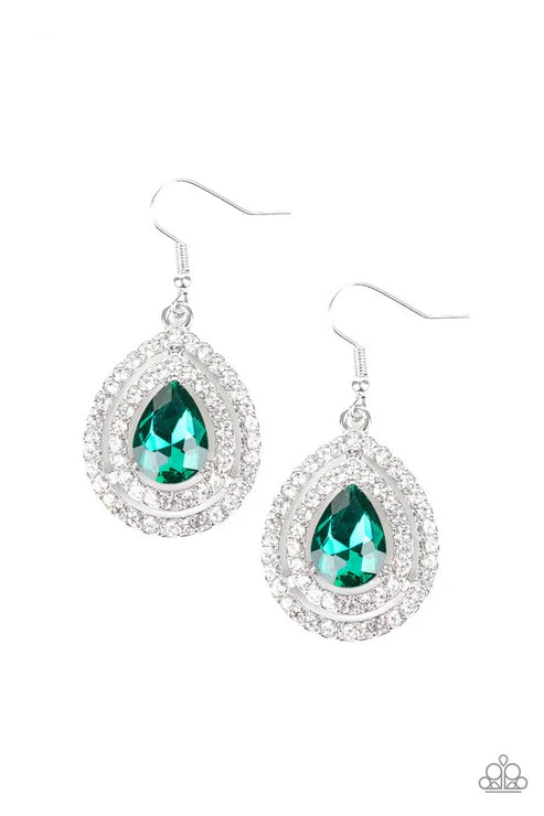 Millionaire Debonair Green Earrings