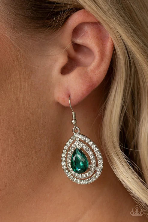 Millionaire Debonair Green Earrings