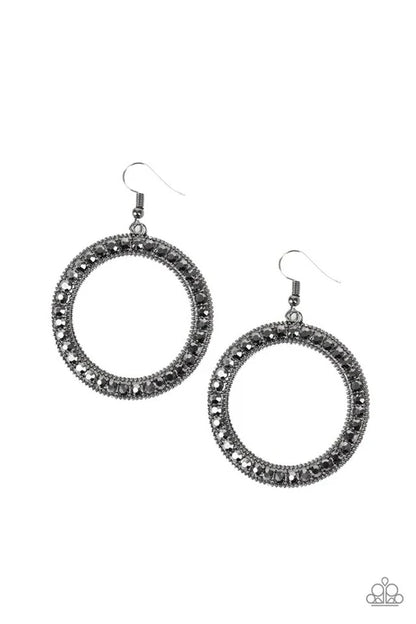 Haute Halo Black Earrings 