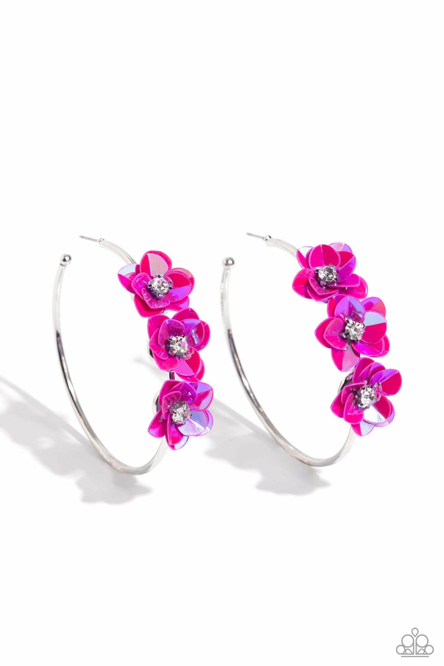 Ethereal Embellishment Pink Hoop Earrings  - Jewelry by Bretta