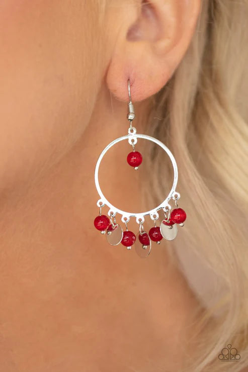  Bubbly Buoyancy Red Earrings
