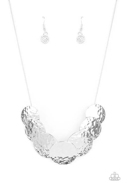 Clear crystal necklace on a white background