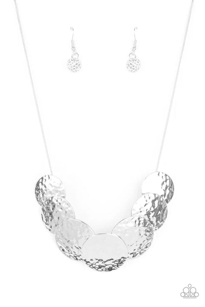 Clear crystal necklace on a white background