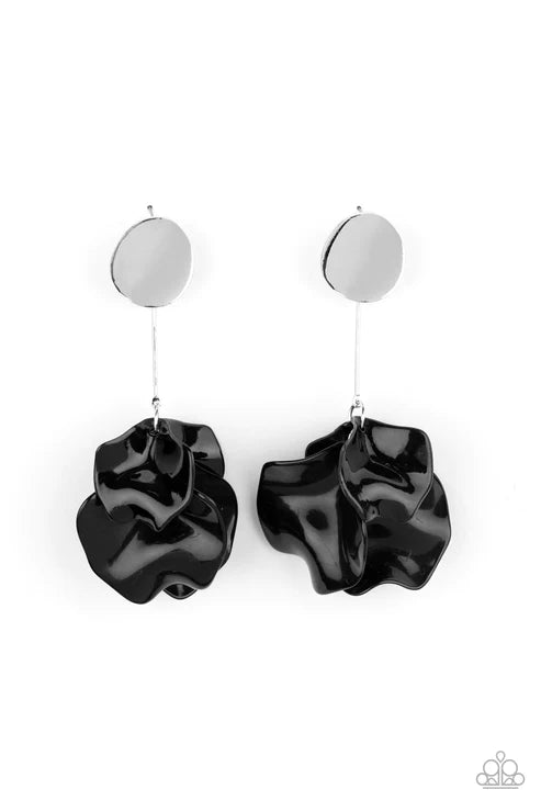 Petal Pathways Black Post Earrings - Jewelry by Bretta