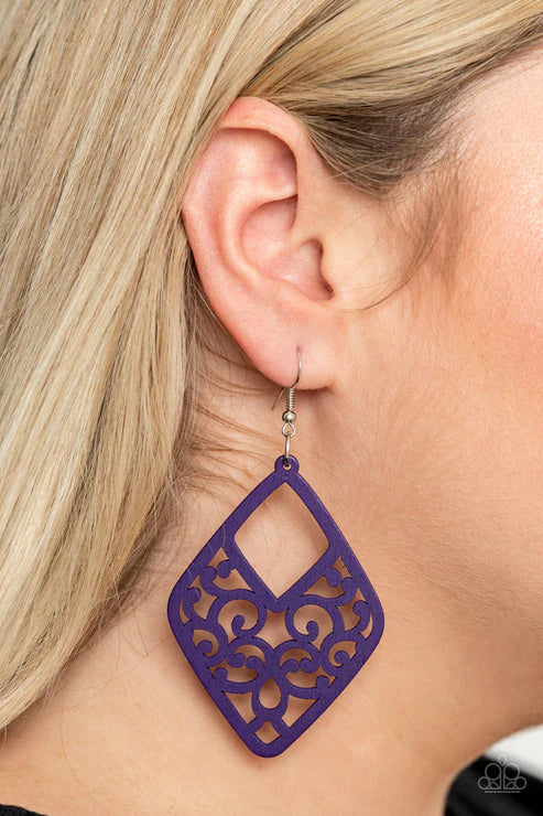 VINE For The Taking Purple Earrings - Jewelry by Bretta