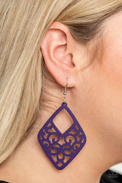 VINE For The Taking Purple Earrings - Jewelry by Bretta