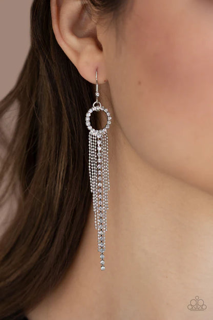 Pass The Glitter White Earrings - Jewelry by Bretta