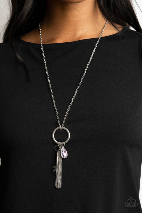 Unlock Your Sparkle Purple Necklace - Jewelry by Bretta