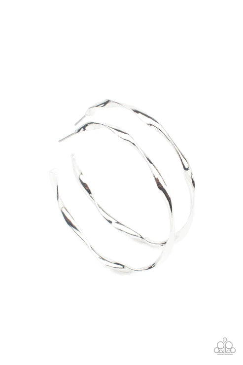 Radiantly Warped Silver Earrings 
